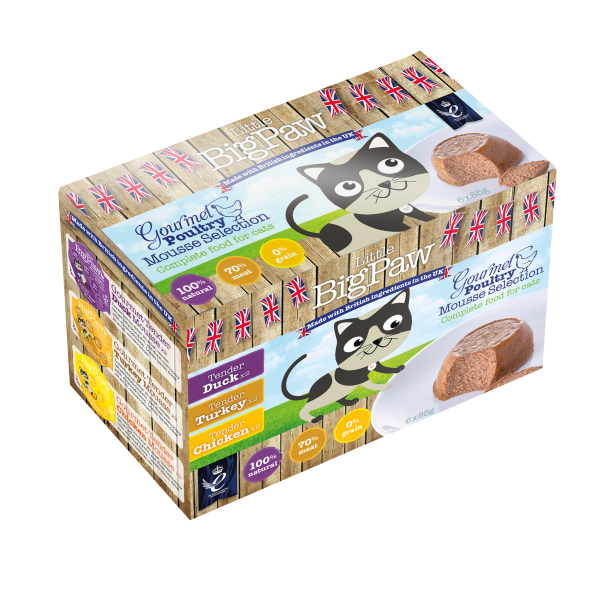 LittleBigPaw MULTIPACK Zartes Gourmet Mousse "Geflügel" für Katzen 6x 85g