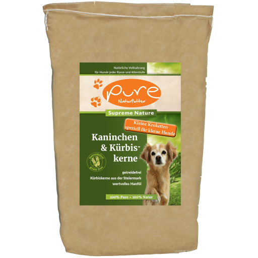 PURE Supreme Nature Kaninchen &amp; Kürbiskerne FÜR KLEINE HUNDERASSEN 4kg